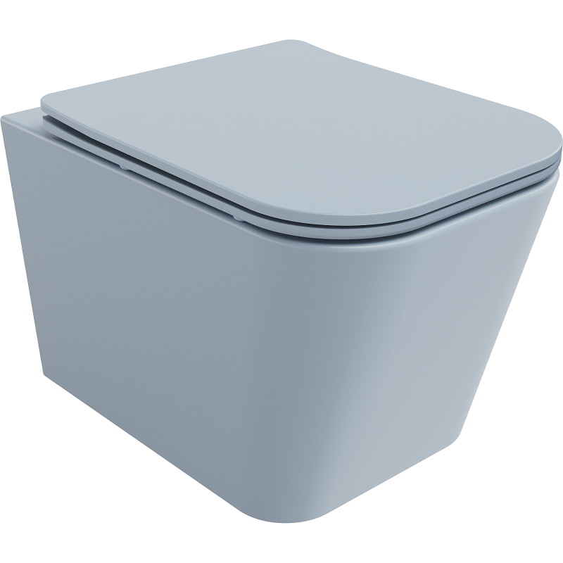 Mexen Teo wc mísa Rimless se Slim zpomalovacím sedátkem, duroplast, šedo-modrá mat - 30854069