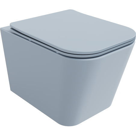 Mexen Teo WC mísa Rimless s pomalu sklopnou sedátkem slim, duroplast, šedo-modrá mat - 30854069