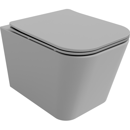 Mexen Teo wc mísa Rimless s pomalu klesající deskou slim, duroplast, světle šedá matná - 30854061