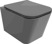 Mexen Teo mísa WC Rimless s pomalu padajícím tenkým sedátkem, duroplast, tmavě šedá mat - 30854071