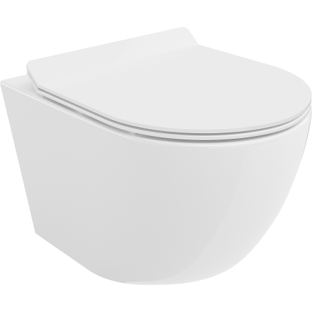 Mexen Lena WC mísa Rimless s pomalu sklápějícím sedátkem slim, duroplast, bílý lesk - 30224000