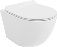 Mexen Lena WC mísa Rimless s pomalu sklápěcím sedátkem slim, duroplast, bílý lesk - 30224000