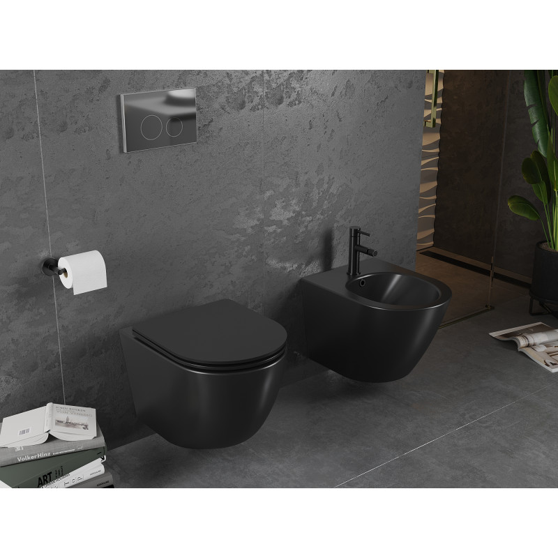 Mexen Lena WC mísa Rimless, černá mat - 3322XX85