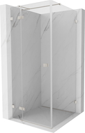 Mexen Lunar T sprchový kout levý otvírací 80 x 80 cm, průhledný, kartáčovaný nikl - 834T-080-080-97-00-L
