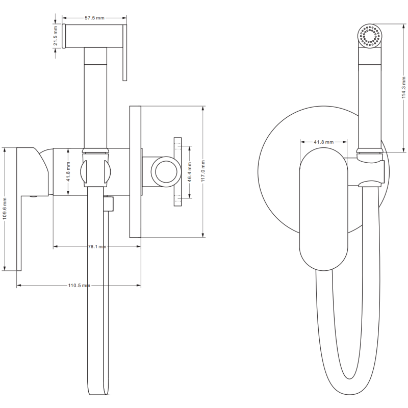 Mexen Milo podomítková bidetová baterie se sadou pevného bodu, zlatá - 7599350-50