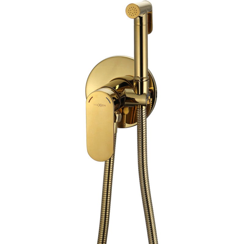 Mexen Milo podomítková bidetová baterie se sadou pevného bodu, zlatá - 7599350-50