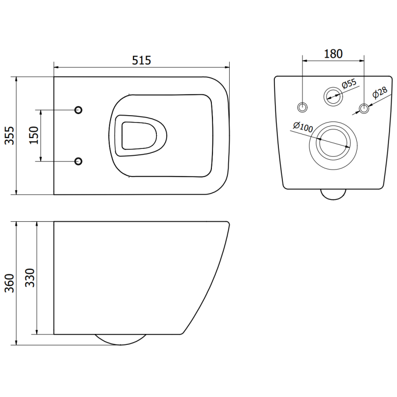 Mexen Vega WC mísa Rimless s pomalu sklopným sedátkem slim, duroplast, bílý lesk - 30654000