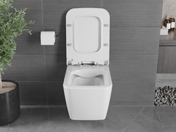 Mexen Vega WC mísa Rimless s pomalu sklopným sedátkem slim, duroplast, bílý lesk - 30654000