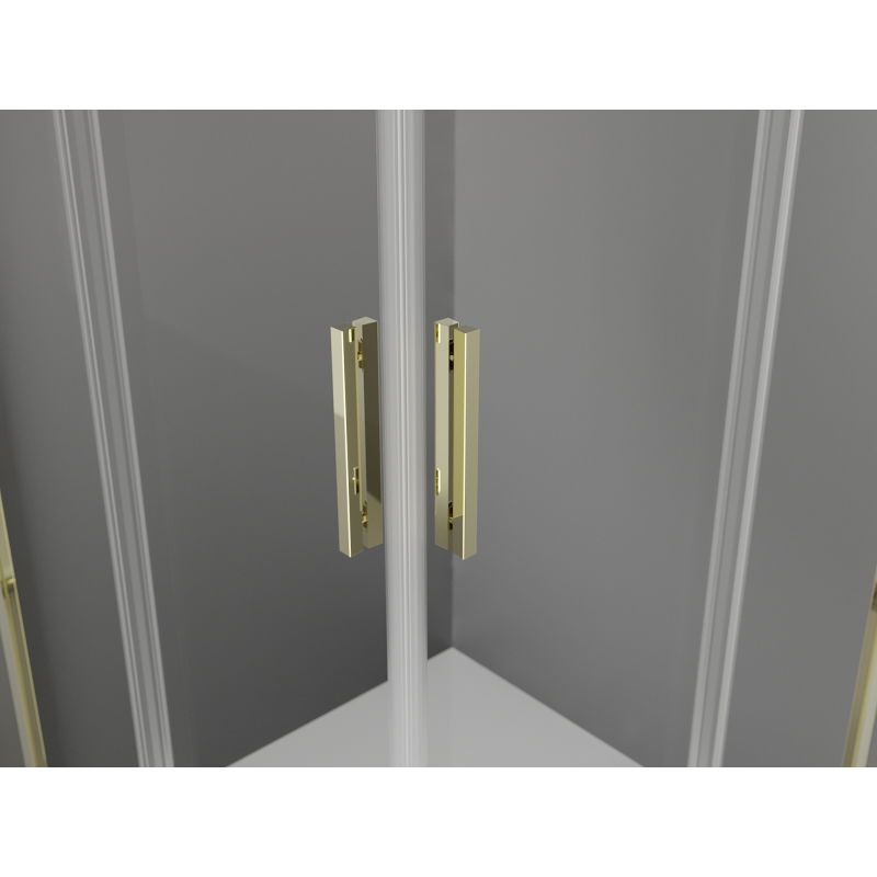 Mexen Exo čtvercový sprchový kout posuvný 85 x 85 cm, transparentní, zlatý - 8111-085-085-50-00