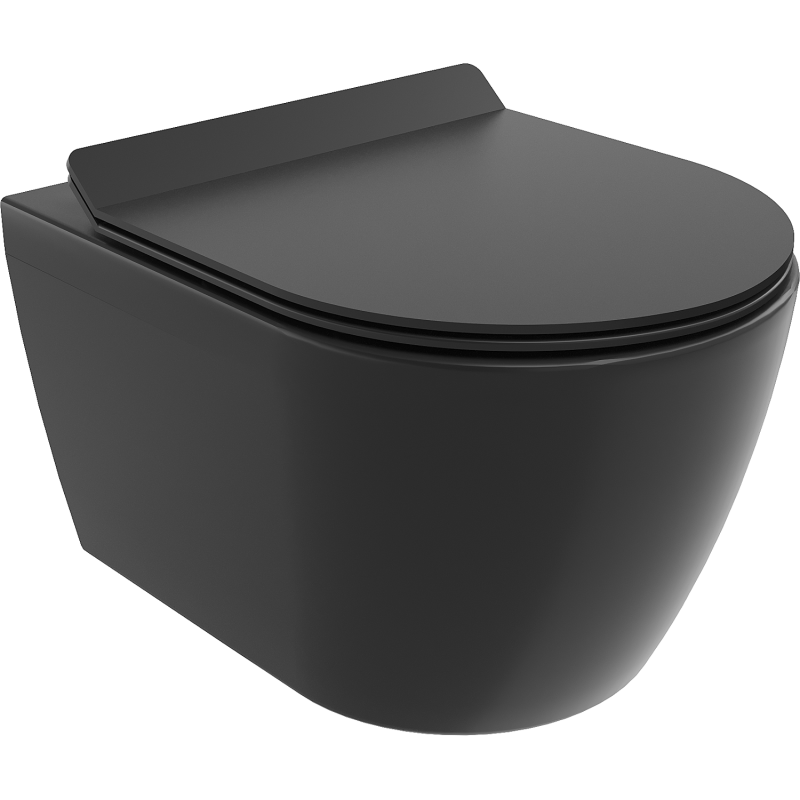Mexen Carmen wc mísa Rimless s pomalu klesající deskou slim, duroplast, černá matná - 30880185