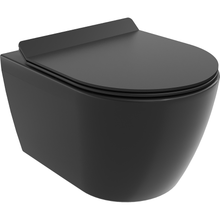 Mexen Carmen wc mísa Rimless s pomalu klesající deskou slim, duroplast, černá matná - 30880185