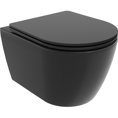 Mexen Carmen miska wc bezokrajová s deskou pomalu padající slim, duroplast, černá mat - 30881085