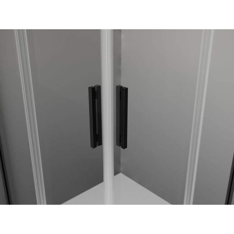 Mexen Exo čtvercový sprchový kout posuvný 95 x 95 cm, transparentní, černý - 8111-095-095-70-00