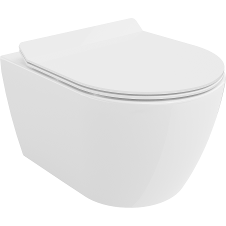 Mexen Carmen WC mísa Rimless s pomalu sklápějícím sedátkem slim, duroplast, bílý lesk - 30880100