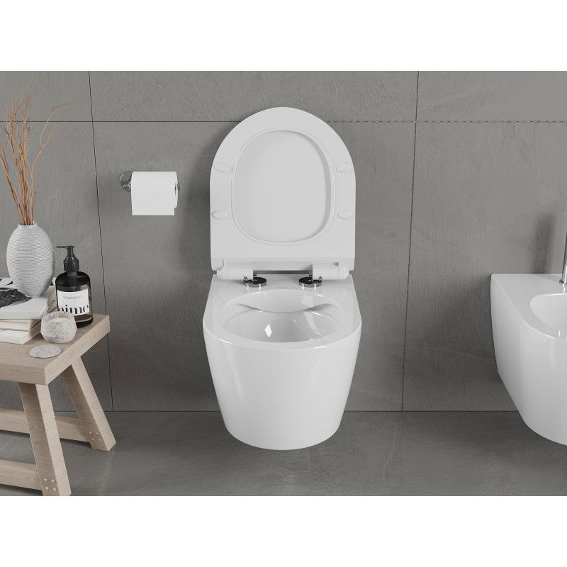 Mexen Carmen wc mísa Rimless s pomalu klesající deskou slim, duroplast, bílý lesk - 30880100