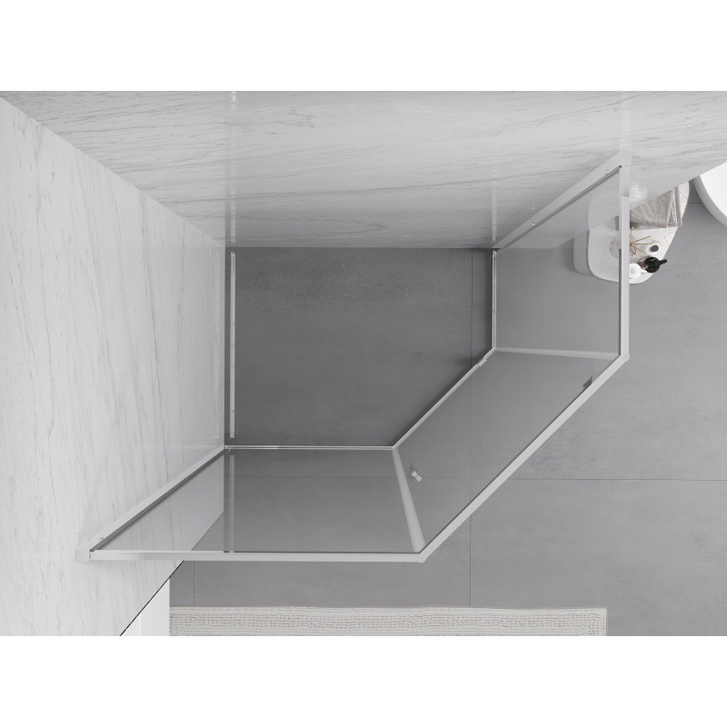 Mexen Exo-R pětistranný otevírací sprchový kout 90 x 80 cm, transparentní, chrom - 812-090-080-01-00