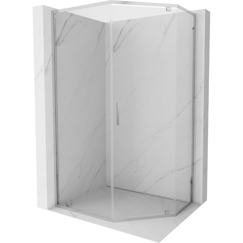 Mexen Exo-R pětistranný otevírací sprchový kout 90 x 80 cm, transparentní, chrom - 812-090-080-01-00