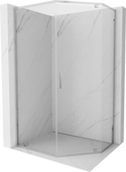 Mexen Exo-R pětiúhelníkový sprchový kout s otevíracími dveřmi 100 x 80 cm, transparentní, chrom - 812-100-080-01-00