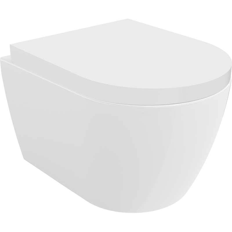 Mexen Carmen wc mísa Rimless s pomalu padajícím tvrdým sedátkem, duroplast, bílý lesk - 30880200