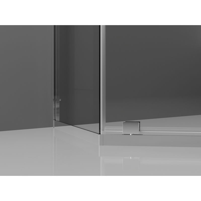 Mexen Exo Výklopná pětiúhelníková sprchová zástěna 100 x 90 cm, transparentní, chrom - 812-100-090-01-00