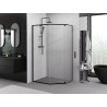 Mexen Exo-R pětiúhelníkový sprchový kout s otočnými dveřmi 90 x 80 cm, transparentní, černý - 812-090-080-70-00