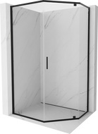 Mexen Exo-R pětiúhelníkový sprchový kout s otočnými dveřmi 90 x 80 cm, transparentní, černý - 812-090-080-70-00