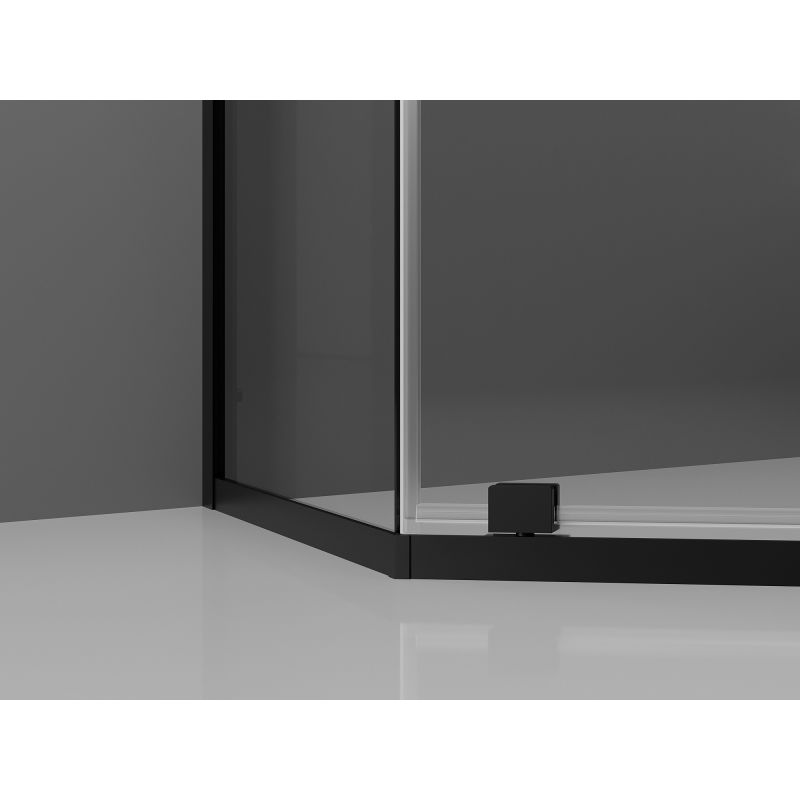 Mexen Exo sprchový kout pětiúhelníkový výklopný 100 x 80 cm, transparentní, černý - 812-100-080-70-00