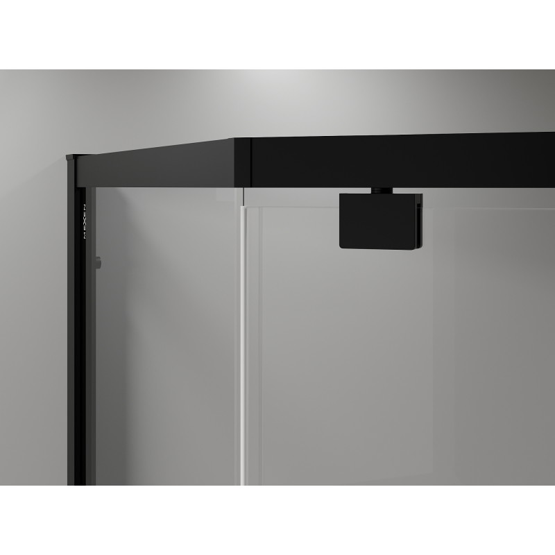 Mexen Exo-R pětiúhelníková sprchová kabina s otočnými dveřmi 100 x 80 cm, transparentní, černá - 812-100-080-70-00