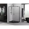 Mexen Exo-R pětiúhelníková sprchová kabina s otočnými dveřmi 100 x 80 cm, transparentní, černá - 812-100-080-70-00