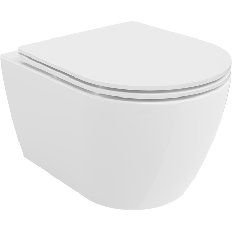Mexen Carmen WC mísa Rimless s pomalu sklápějícím slim sedátkem, duroplast, bílý lesk - 30880300