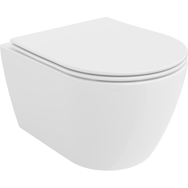 Mexen Carmen mísa WC Rimless s deskou pomalu padající slim, duroplast, bílý lesk - 30880400
