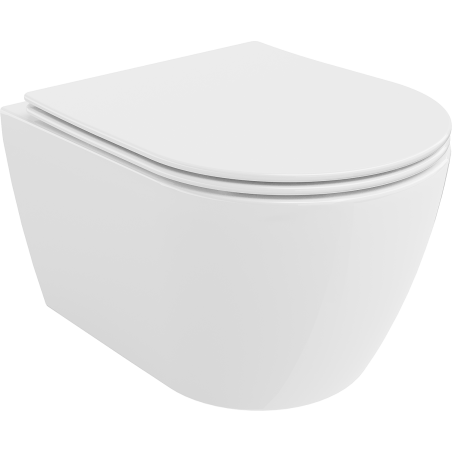 Mexen Carmen mísa WC Rimless s deskou pomalu padající slim, duroplast, bílý lesk - 30880400