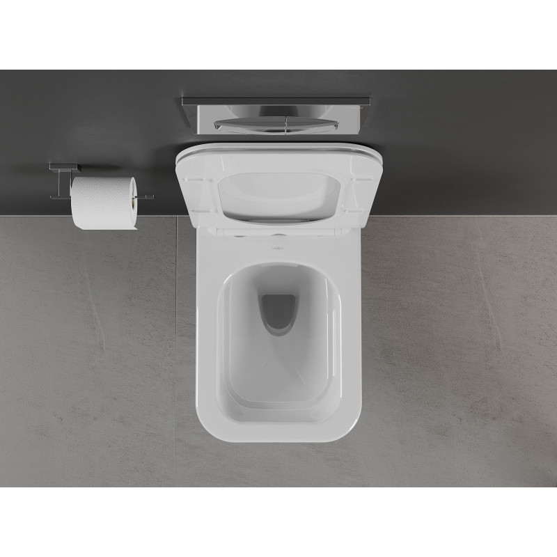Mexen Cube wc mísa Rimless s pomalu sklopným slim sedátkem, duroplast, bílý lesk - 30924000