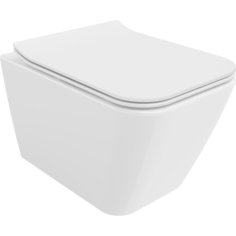 Mexen Cube wc mísa Rimless s pomalu sklopným slim sedátkem, duroplast, bílý lesk - 30924000