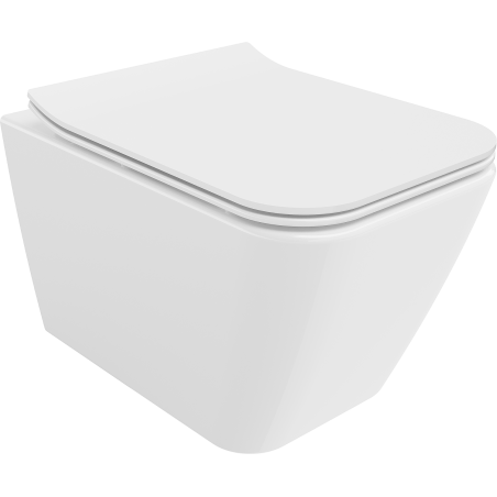 Mexen Cube wc mísa Rimless s pomalu sklopným slim sedátkem, duroplast, bílý lesk - 30924000