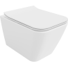 Mexen Cube WC mísa Rimless s pomalu padající deskou slim, duroplast, Bílá - 30924000