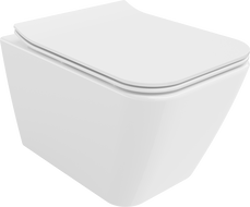 Mexen Cube wc mísa Rimless s pomalu sklopným slim sedátkem, duroplast, bílý lesk - 30924000