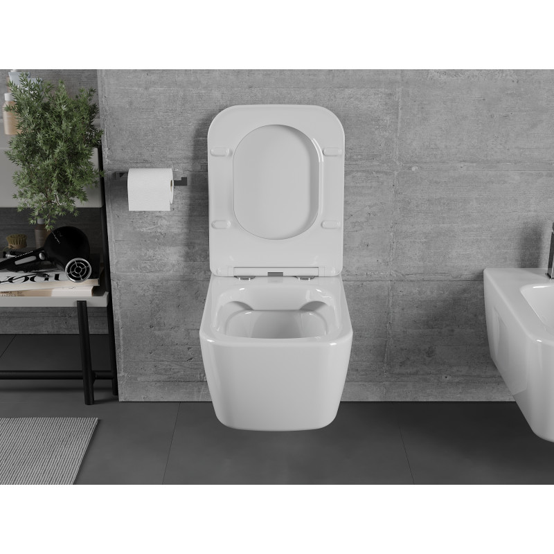 Mexen Margo wc mísa Rimless s pomalu sklopnou deskou slim, duroplast, bílý lesk - 30420900