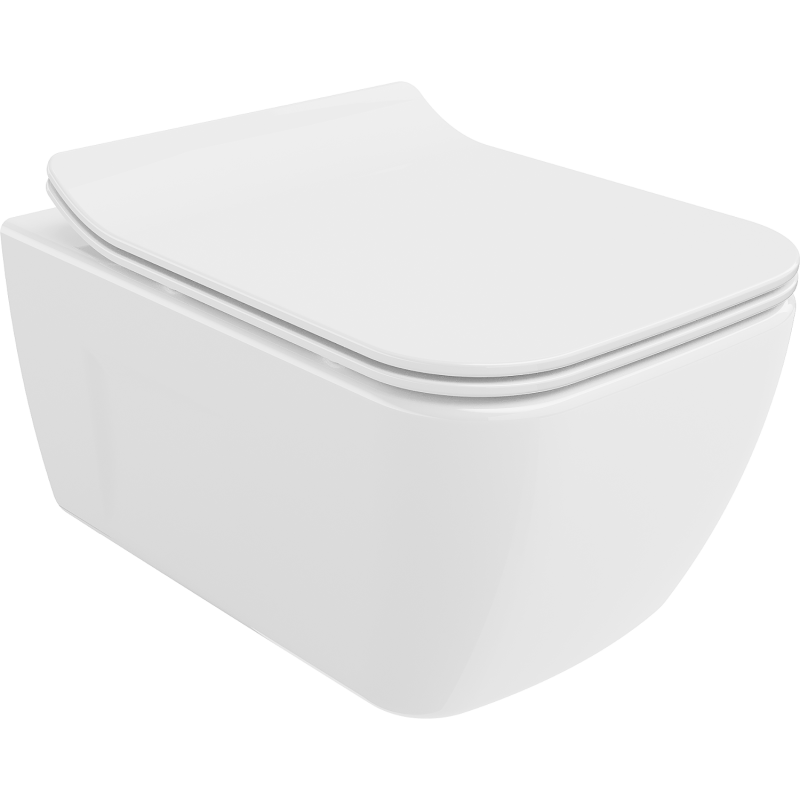 Mexen Margo WC mísa Rimless s pomalu uzavíratelným tenkým sedátkem, duroplast, bílý lesk - 30420800