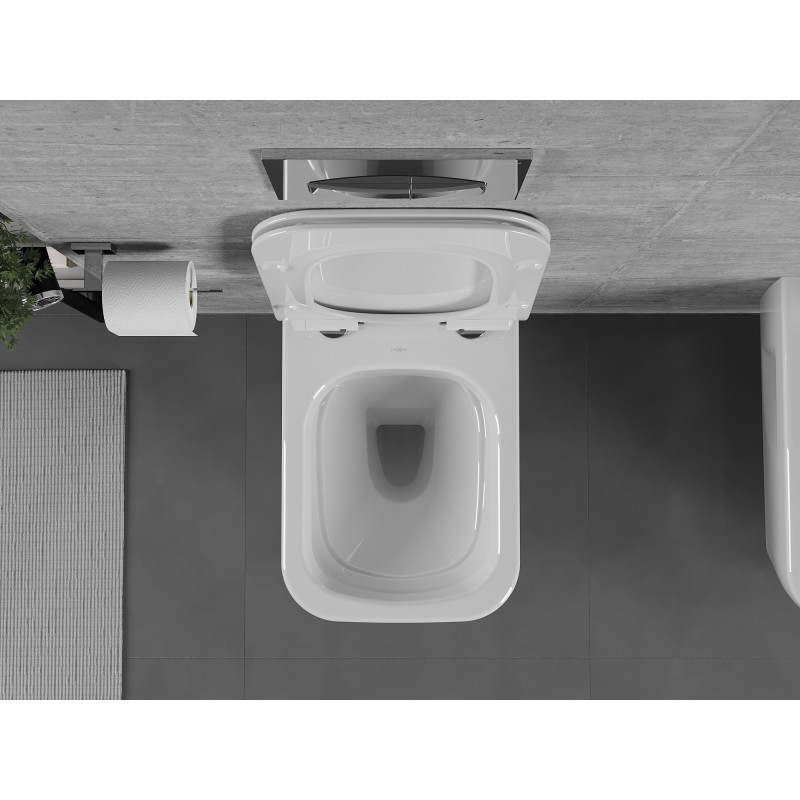 Mexen Margo WC mísa Rimless s pomalu uzavíratelným tenkým sedátkem, duroplast, bílý lesk - 30420800