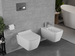 Mexen Margo WC mísa Rimless s pomalu uzavíratelným tenkým sedátkem, duroplast, bílý lesk - 30420800