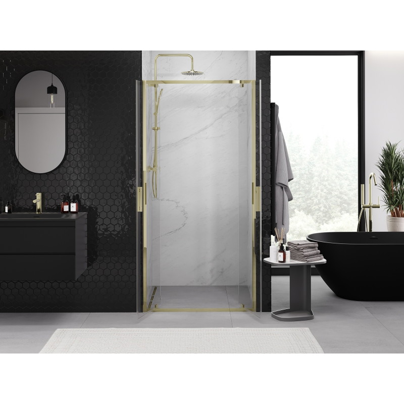 Mexen Exo-BR Duo dvojité sprchové dveře 110 cm, průhledné, zlaté - 8182-110-000-50-00