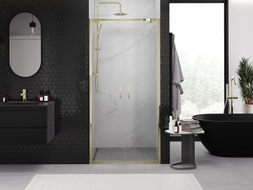 Mexen Exo-BR Duo dvojité sprchové dveře 120 cm, transparentní, zlaté - 8182-120-000-50-00