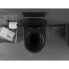 Mexen Lena WC mísa Rimless se záchodovým prkénkem s pomalým sklápěním slim, duroplast, černá mat/zlatý vzor mřížka