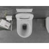 Mexen Lena WC mísa Rimless s pomalu sklápěcí deskou slim, duroplast, bílá/zlatá vzor mřížka - 30224009