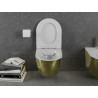 Mexen Lena wc mísa Rimless s pomalu sklápěcím prkénkem slim, duroplast, bílá/zlatý vzor šupiny - 30224008