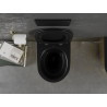 Mexen Lena WC mísa Rimless s pomalu padajícím tenkým sedátkem, duroplast, černá matná/zlatá - 30224076