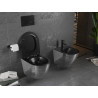 Mexen Lena wc mísa Rimless s pomalu padajícím sedátkem slim, duroplast, černá mat/stříbrný vzor šupiny - 30224072