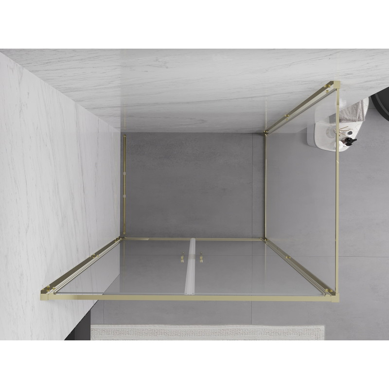 Mexen Exo-B Duo sprchový kout s křídlovými dveřmi 80 x 110 cm, průhledný, zlatý - 814-080-110-50-00