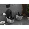 Mexen Lena WC mísa Rimless s pomalu padajícím slim sedátkem, duroplast, černá matná/stříbrná - 30224074